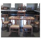 French Prov. 6pc Dining Set. Double pedestal base