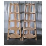 Two Stanley Furniture Corner Tiered Curio trinket