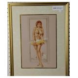 Pin-up girl print by Alberto Vargas, 14.75 by