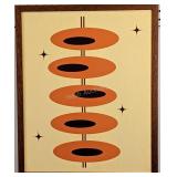 Mid-century modern stars and ovals giclee on