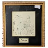 1969 Picasso erotic COA on back, 16.75 by 18.5 in