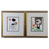 Set of two mid-century modern Atomic cats, 13.5