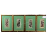 4 pieces Stars by Alfonso mucha, 10.5 by 15.5"