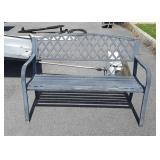 Metal patio bench 50" long