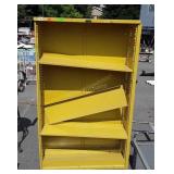 Yellow metal shelf 5 feet tall
