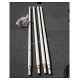 Metal poles with feet