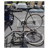 Shogun brand bike on stand with bike rack