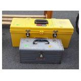 Poly and metal toolbox with misc hardware, seller