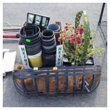 Poly planters, window planters, and real plant