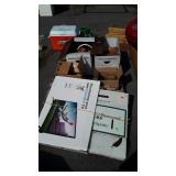 Skid lot, includes empty boxes, motor,