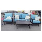 Four piece all weather wicker patio set, seller