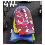 Group lot of boogie boards and snow boogie boards