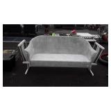 White wicker glider bench 74" long