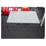 Glass top patio table 31x23x15