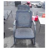Two metal patio rockers