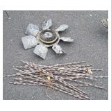 Fan blade and metal straps for back of chairs