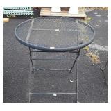 Wrought Iron round folding patio table 28" in