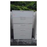 Five drawer metal filing cabinet 64" tall does