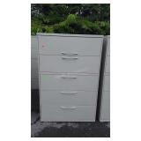 Five drawer metal filing cabinet 64" tall NO KEY