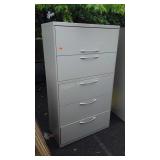 Five drawer metal filing cabinet 64" tall NO KEY
