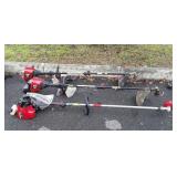 Group of three straight shaft weed eaters all
