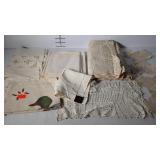 Linens - lacy tablecloth, napkins, doilies, etc