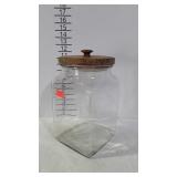 Counter style canister jar with wooden lid
