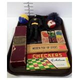 Toys - Batman doll, balls, wooden Pick-Up Sticks,