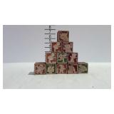 Wooden Raggedy Ann blocks, circa 1930