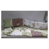 Crib linens - 2 bumper guards, pocket organizer,