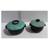 2 California Roseline Pottery, Aqua Marine line