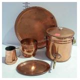 Copper 15" serving tray, mug, ice bucket style