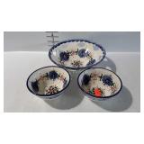 Painted pottery bowls, made in Spain