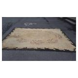 Early Room Size Hook Rug, will have wear and