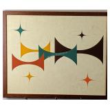 Mid-century modern stars and horns giclee on