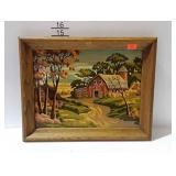 Vintage paint by number painting, framed, 19 x 15