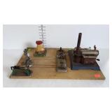 Steam Engine wood working tools operation Toy