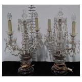 Electric lamps, pair of - glass double bulb candle