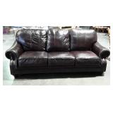 Sofa, nice brown vegan leather 3 cushion seating