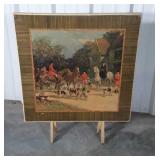 Card Table with English Hunt Scene
