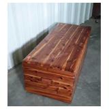 Lane Cedar Blanket chest, right bottom trim board
