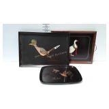 3 Serving trays with bird designs - 1 Pimpernel
