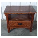 Modern Mission oak end stand with lower Drawer,