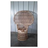 Wicker Sunroom Peacock Fan Back Chair