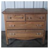 Oak Cottage Dresser having 2 narrow over 2 wide