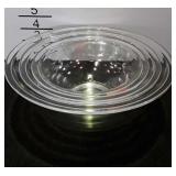 Pyrex - nest of 3 clear glass mixing bowls, 7-10"