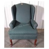 Green Wingback Chair, used yet overall good