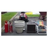 Group lot includes beach chair, three poly