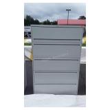 Five drawer metal filing cabinet 64" tall, NO KEY