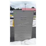 Five drawer metal filing cabinet 64" tall, does
